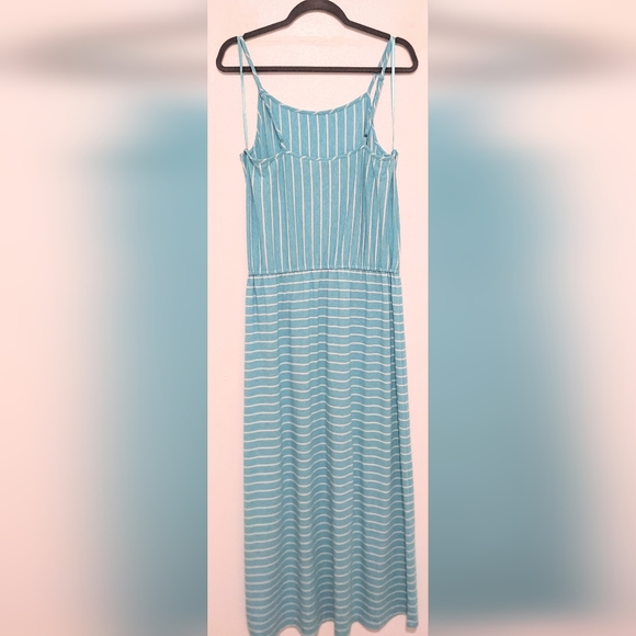 MERONA, Striped Maxi dress, Adjustable straps, Elastic Waistband. Size Large. - Picture 3 of 6